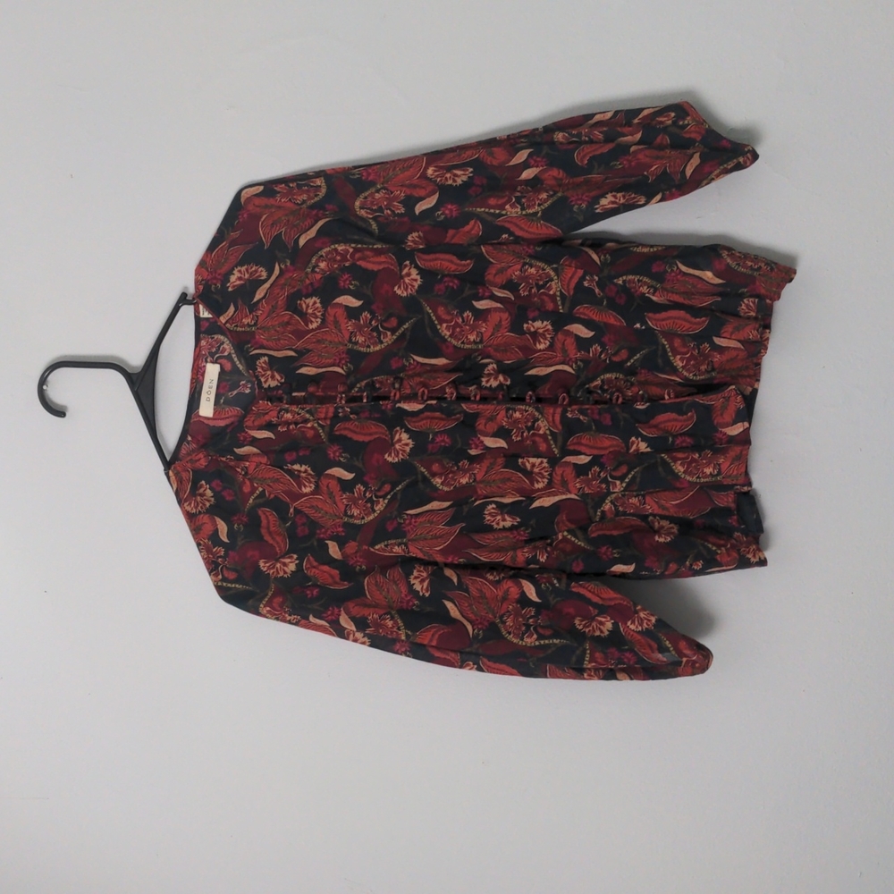 Doen floral button up blouse small